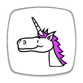 Einhorn Pink Süß Hübsch Freundlich Cartoon Pferd - Viereckiger Kühlschrankmagnet - Weiß - Vorne