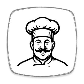 THE CHEF - Square fridge magnet - white - Front