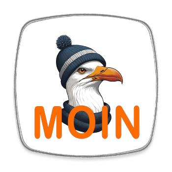 MOIN - Viereckiger Kühlschrankmagnet - Weiß - Vorne