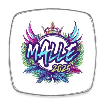 Malle 2025 Coloré - Magnet carré - blanc - Devant