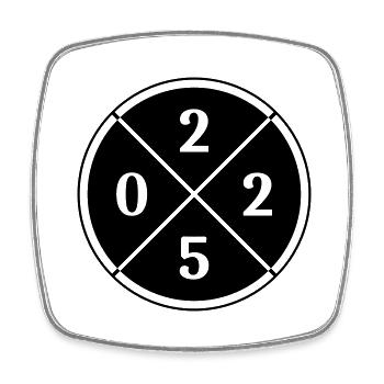2025 Year Symbol - Square fridge magnet - white - Front