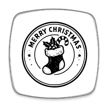 Merry Christmas - Magnet carré - blanc - Devant