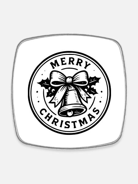 Frohe Weihnachten - Viereckiger Kühlschrankmagnet - Weiß