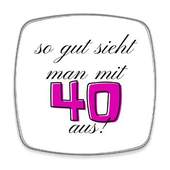 40. Geburtstag - Viereckiger Kühlschrankmagnet - Weiß - Vorne