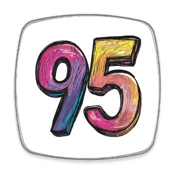 Bande dessinée à 95 numéros - Magnet carré - blanc - Devant