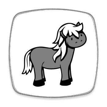 Pferd Süß Pony Fohlen Pferdemädchen Niedlich Comic - Viereckiger Kühlschrankmagnet - Weiß - Vorne