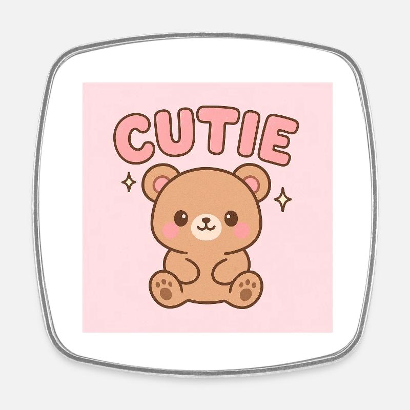 Ours mignon - Magnet carré - blanc