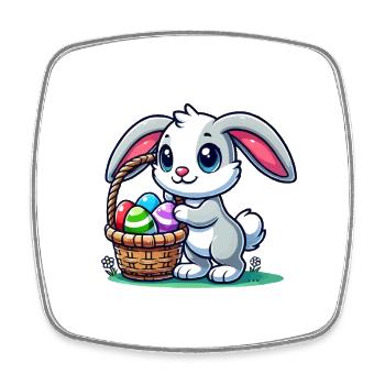 Bunny Easter Bunny - Square fridge magnet - white - Front
