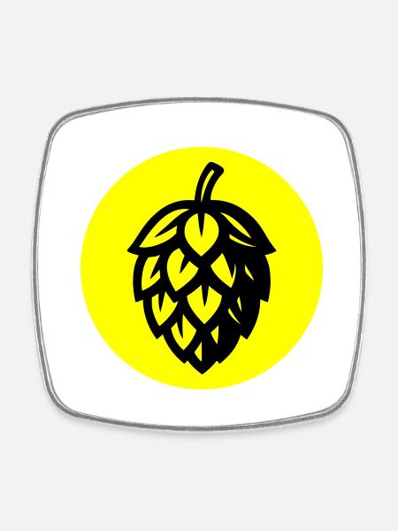 Hopfen Symbol - Viereckiger Kühlschrankmagnet - Weiß