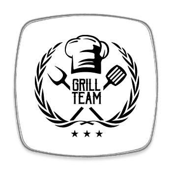 Grill Team - Square fridge magnet - white - Front