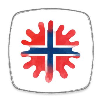 Drapeau de la Norvège Peinture Blobs Blobs - Magnet carré - blanc - Devant