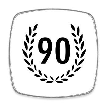 90. Geburtstag Jubiläum Kranz - Viereckiger Kühlschrankmagnet - Weiß - Vorne