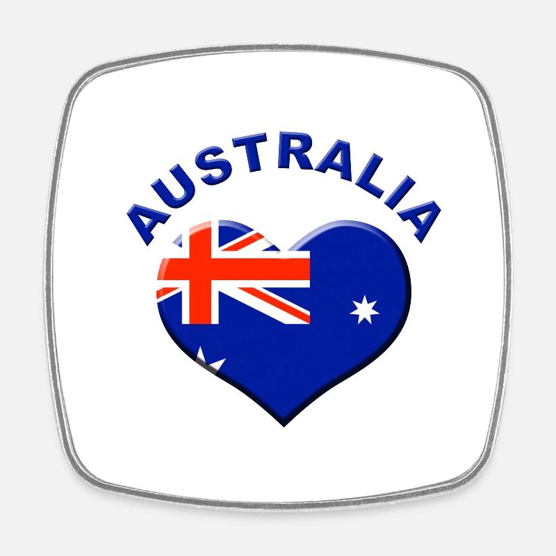 Heart for Australia - Square fridge magnet - white