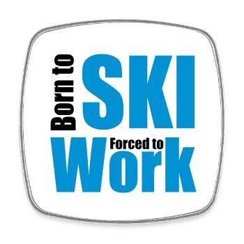 ski - Viereckiger Kühlschrankmagnet - Weiß - Vorne