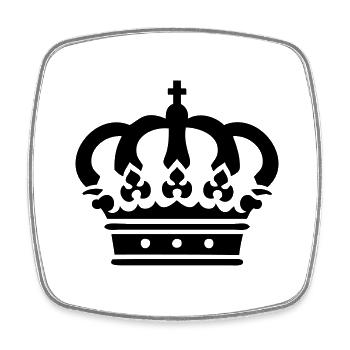 Couronne (couronne) 01.0 - Magnet carré - blanc - Devant