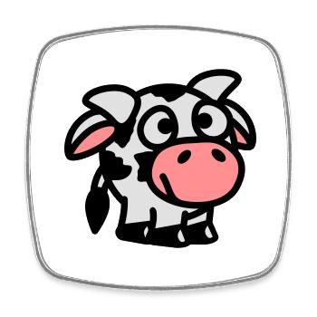 smiley_cow_3c - Square fridge magnet - white - Front