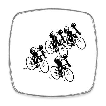bicycle mountain bike cyclist mountainbike fahrrad - Viereckiger Kühlschrankmagnet - Weiß - Vorne