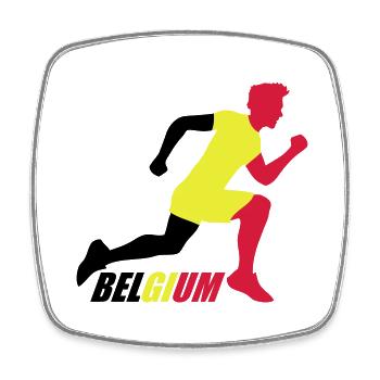 Belgique Belgique Texte Drapeau Cool Football Fan Fun - Magnet carré - blanc - Devant