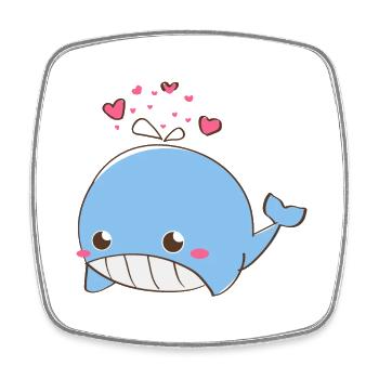 Love Whale - Geschenkidee - Viereckiger Kühlschrankmagnet - Weiß - Vorne
