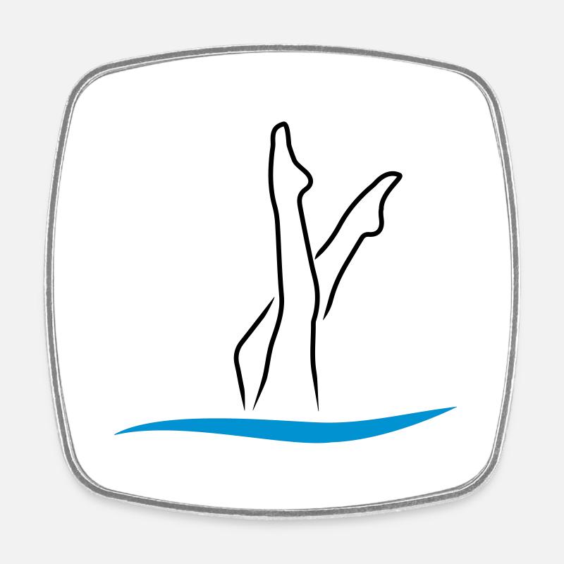 Synchronschwimmen - Viereckiger Kühlschrankmagnet - Weiß