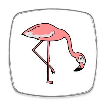 essen trinken beugen unten flamingo clipart comic - Viereckiger Kühlschrankmagnet - Weiß - Vorne