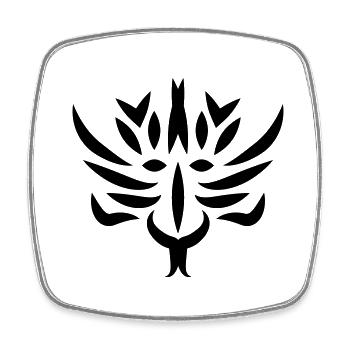 Tribal Fantasy - Square fridge magnet - white - Front
