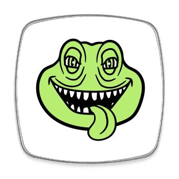 face head monster boese snake dangerous la - Square fridge magnet - white - Front