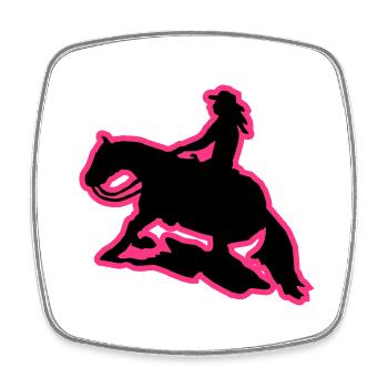 Westernreiten Frau Sliding Stop Slider pink - Viereckiger Kühlschrankmagnet - Weiß - Vorne