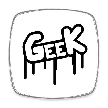 geek_graffiti - Viereckiger Kühlschrankmagnet - Weiß - Vorne