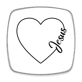 Jesus Liebe Love Herz Symbol - Viereckiger Kühlschrankmagnet - Weiß - Vorne