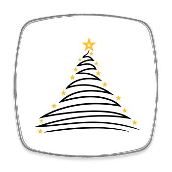 fir tree christmas tree fir star merry chris - Square fridge magnet - white - Front