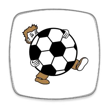 sport soccer club huge kicker goal ball ball - Square fridge magnet - white - Front