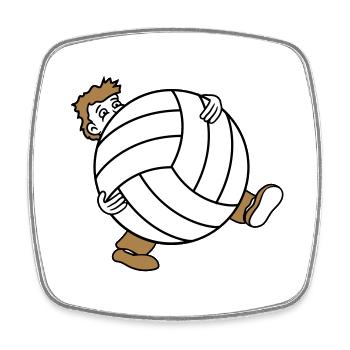 huge volleyball sport club ball ball wear s - Square fridge magnet - white - Front