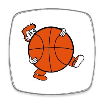 basketball sport verein riesig korb werfen kugel b - Viereckiger Kühlschrankmagnet - Weiß - Vorne