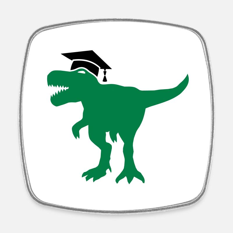 Dinosaurier Doktorhut Promotion Dissertation - Viereckiger Kühlschrankmagnet - Weiß