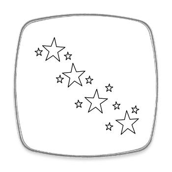 star - Magnet carré - blanc - Devant