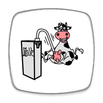 milkcow - Viereckiger Kühlschrankmagnet - Weiß - Vorne