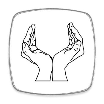 schalenhaende - Square fridge magnet - white - Front