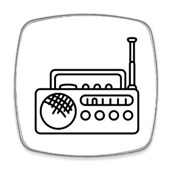 Radio - Viereckiger Kühlschrankmagnet - Weiß - Vorne