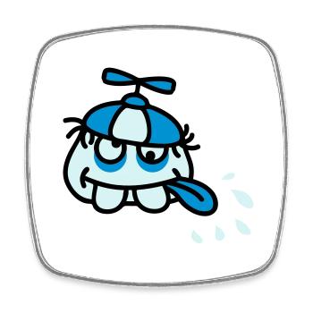 Funny Crazy Stupid Face - Square fridge magnet - white - Front