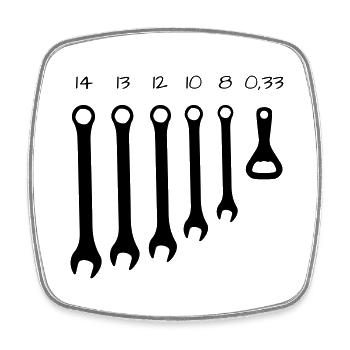 The most important tools - Square fridge magnet - white - Front