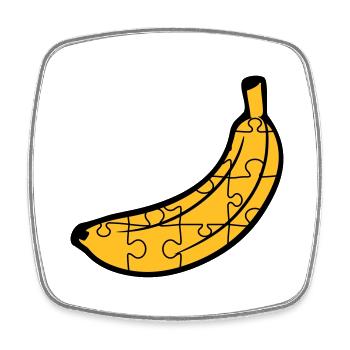 puzzle banane obst essen hunger lecker liebe muste - Viereckiger Kühlschrankmagnet - Weiß - Vorne
