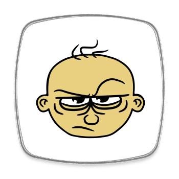 visage dessin animé comique cliparts mal furieux fou - Magnet carré - blanc - Devant