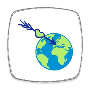 earth europe planet world love ecological nature kl - Square fridge magnet - white - Front