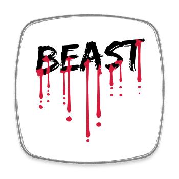 blut tropfen bodybuilder beast mode monster stark - Viereckiger Kühlschrankmagnet - Weiß - Vorne