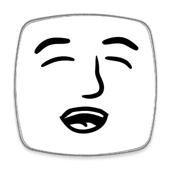 face eyes mouth nose joy fun laugh beautiful - Square fridge magnet - white - Front