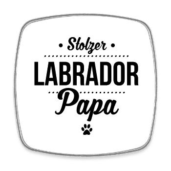 Stolzer Labrador Papa - Labbi Liebe - Viereckiger Kühlschrankmagnet - Weiß - Vorne