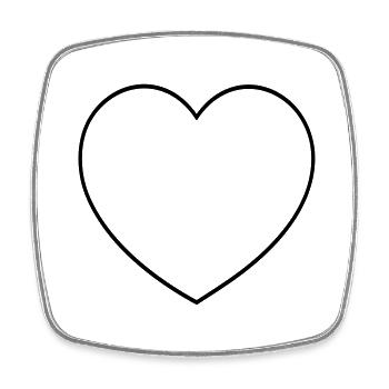 Customizable Heart Outline Outline Heart - Square fridge magnet - white - Front