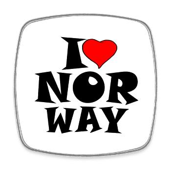 Norvège - J'aime la Norvège - J'aime la Norvège - Magnet carré - blanc - Devant