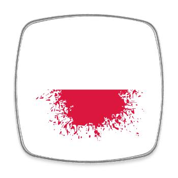 Poland flag blot stain splatter paint stain - Square fridge magnet - white - Front